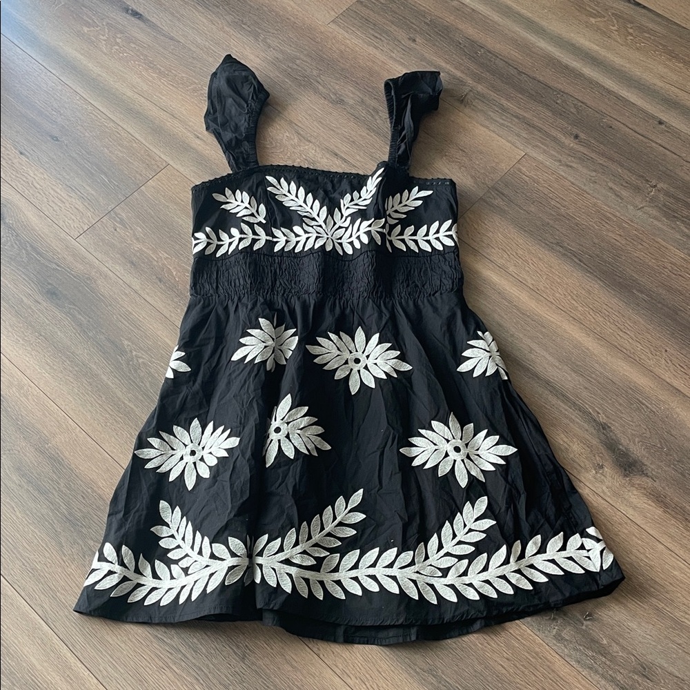 Anthropologie Ruffle Strap Embroidered Mini Dress - Picture 3 of 6